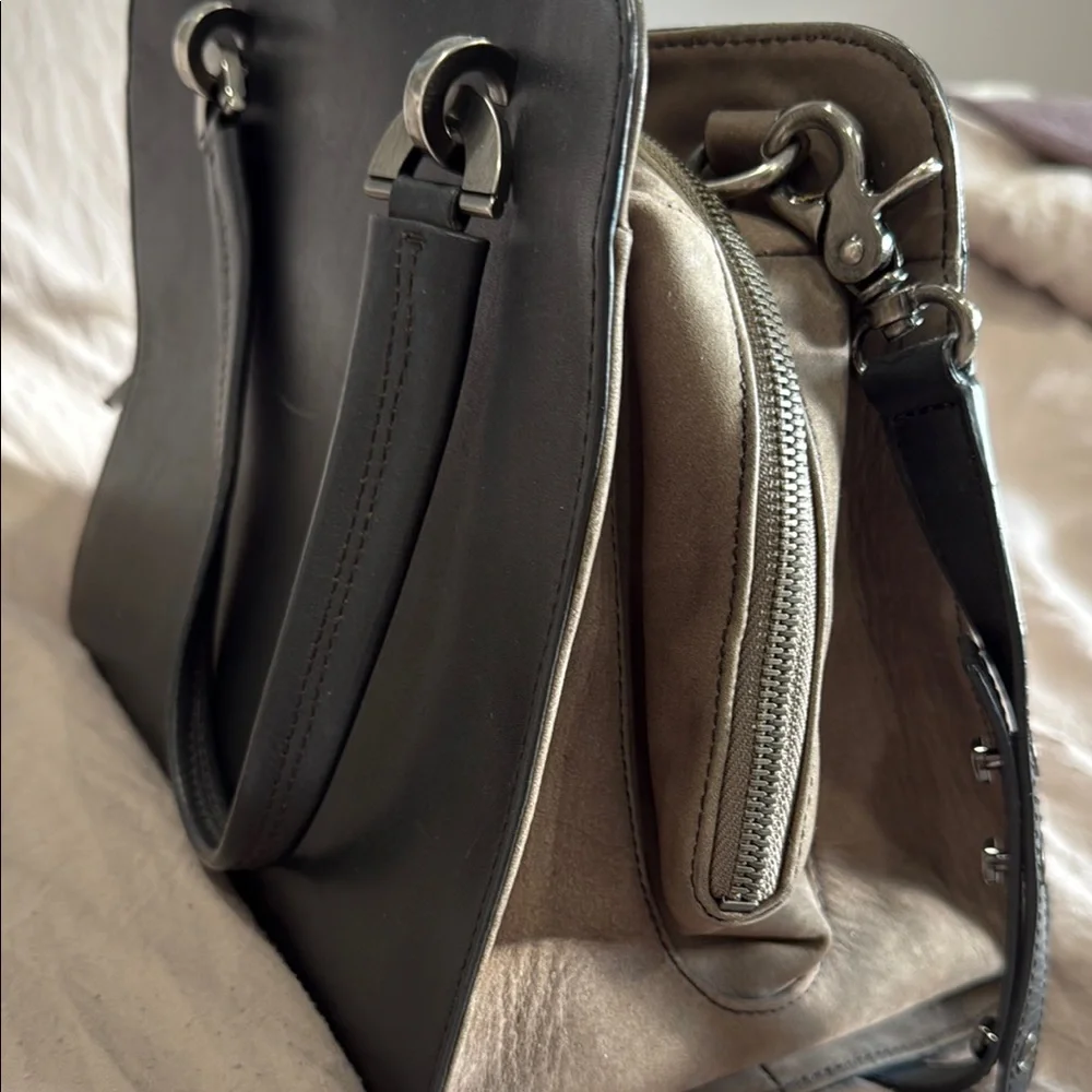 Zac Posern grey black Leather Bag